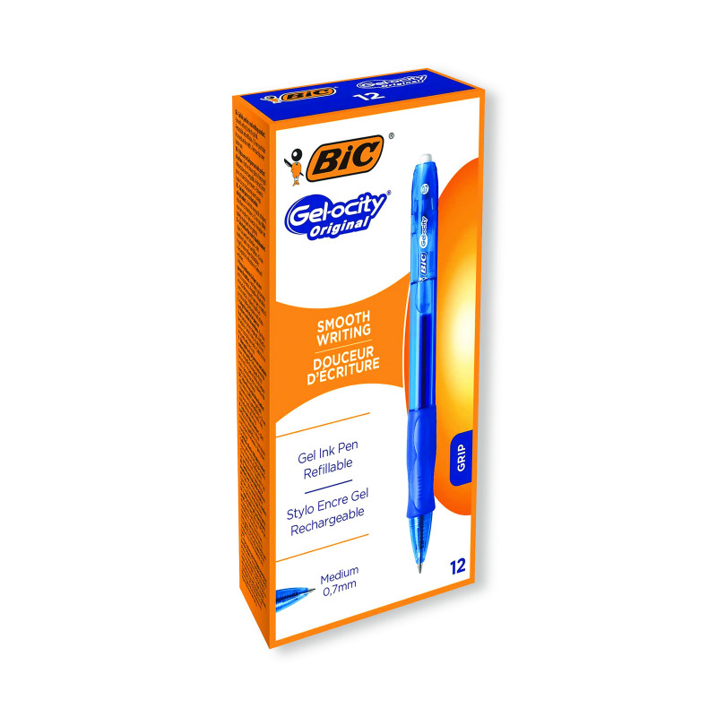 Bic+Gel-ocity+Original+Gel+Pen+Medium+Blue+%28Pack+of+12%29+829158