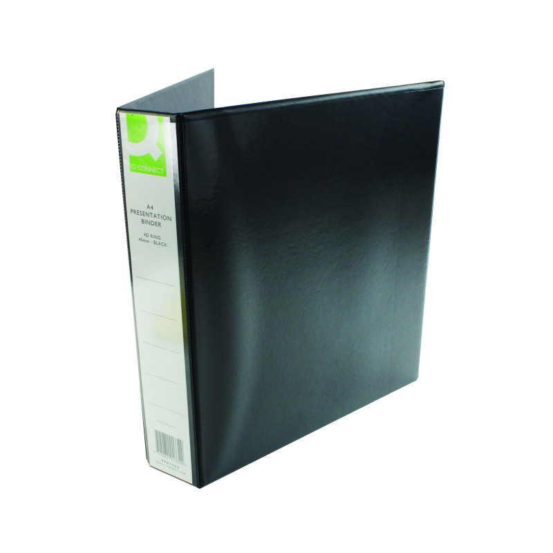 Q-Connect+Presentation+40mm+4D+Ring+Binder+A4+Black+KF01332