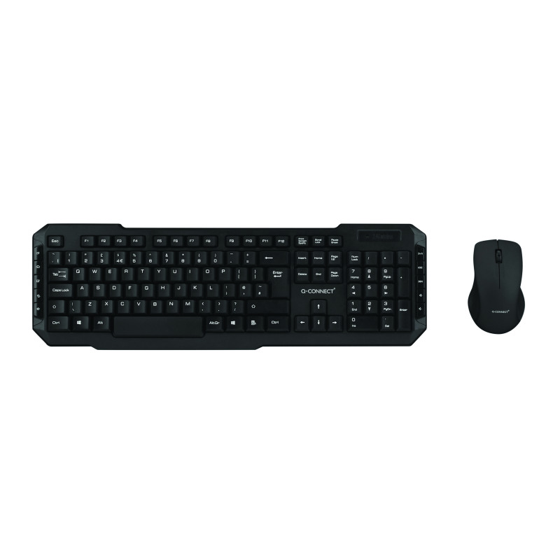 Q-Connect+Black+Wireless+Keyboard%2FMouse+KF15397