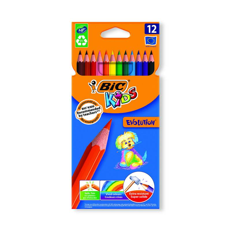 Bic+Kids+Evolution+Ecolutions+Colouring+Pencils+Assorted+%28Pack+of+12%29+829029