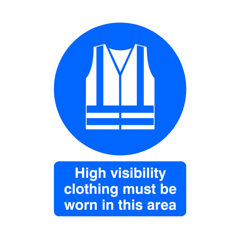 Safety+Sign+High+Visibility+Clothing+Must+be+Worn+A4+PVC+MA02150R