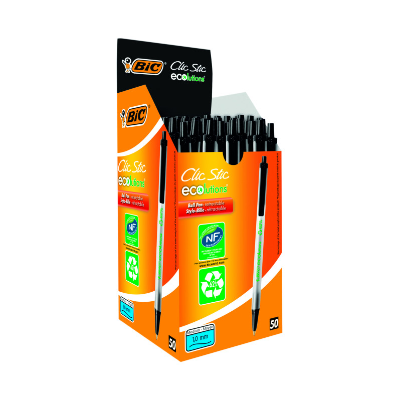 Bic+Ecolutions+Clic+Stick+Black+%28Pack+of+50%29+8806872