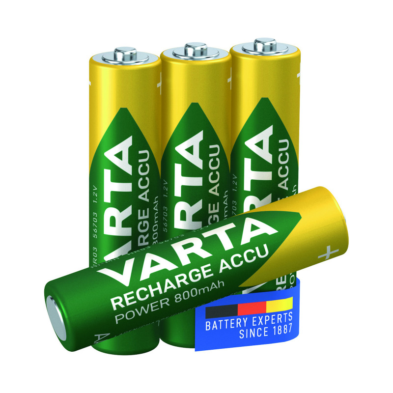 Varta+Nimh+Rechargeable+AAA+Batteries+800+mAh+%28Pack+of+4%29+56703101404