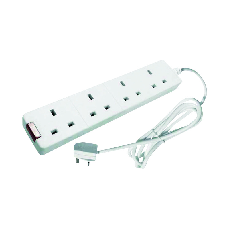 CED+4-Way+13+Amp+5m+Extension+Lead+White+with+Neon+Light+CEDTS4513M