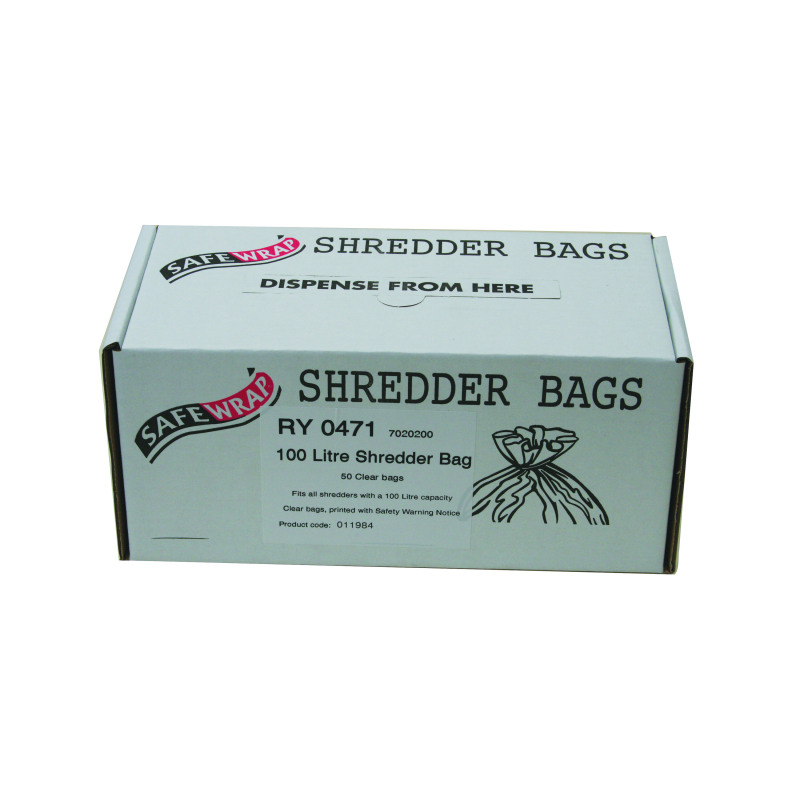 Safewrap+Shredder+Bag+100+Litre+Clear+%28Pack+of+50%29+RY0471