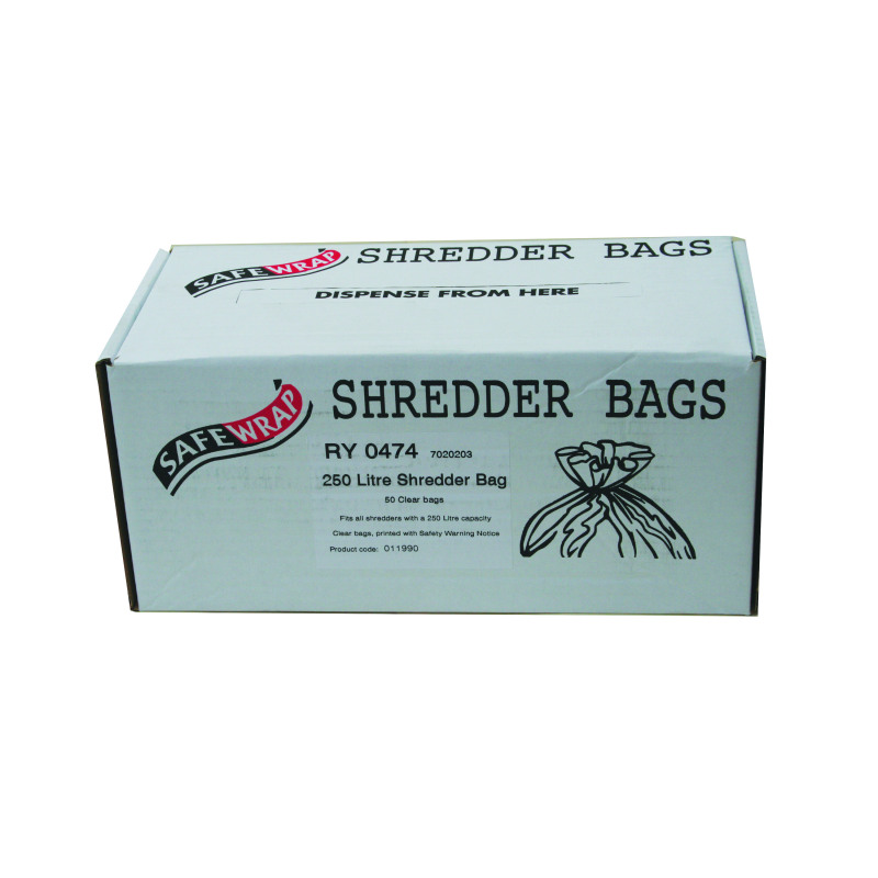 Safewrap+Shredder+Bag+250+Litre+Clear+%28Pack+of+50%29+RY0474
