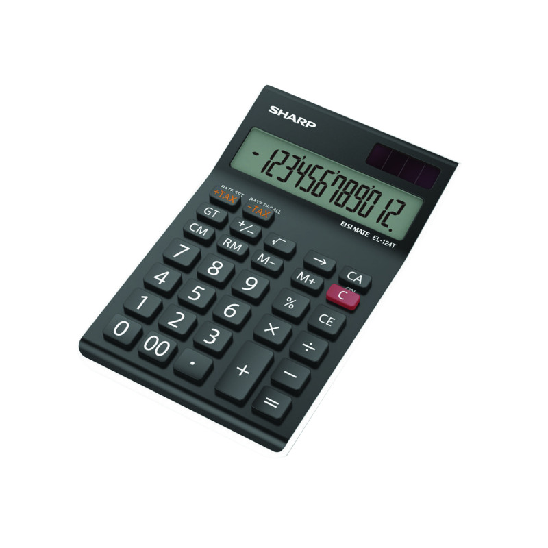 Sharp+Black+EL-124AT+Desktop+Calculator+%28Four+key+memory+stores+numbers%29+EL124ATWH