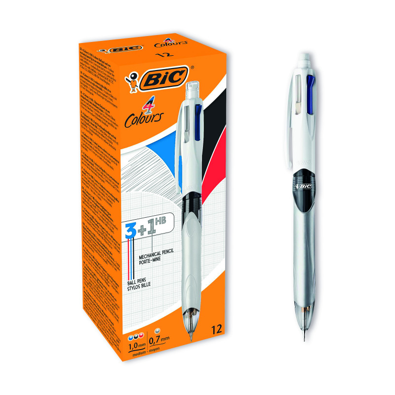 Bic+4+Colours+Ballpoint+Pen+and+Mechanical+Pencil+%28Pack+of+12%29+942104
