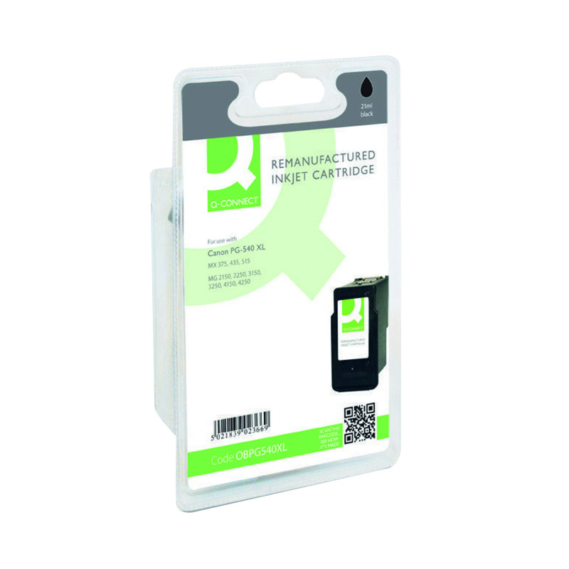 Q-Connect+Remanufactured+Inkjet+Cartridge+High+Yield+Black+For+Canon+PG-540XL+PG-540XL-COMP
