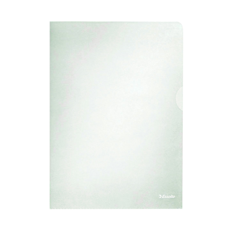 Esselte+Embossed+Folders+A4+Clear+%28Pack+of+100%29+54832