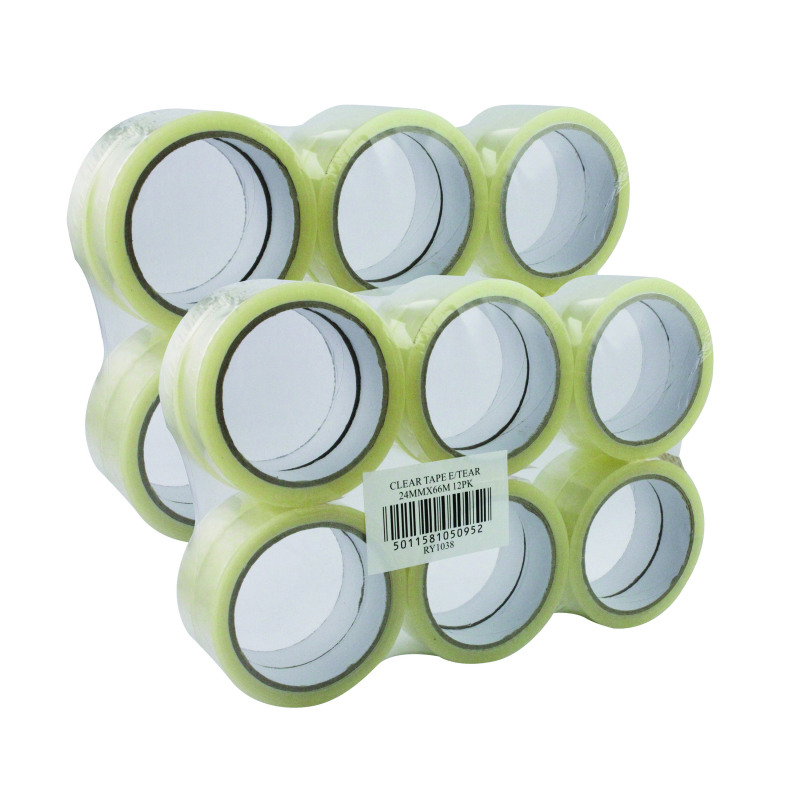 Sticky+Tape+24mm+x+66m+Clear+%28Pack+of+12%29+WX27017
