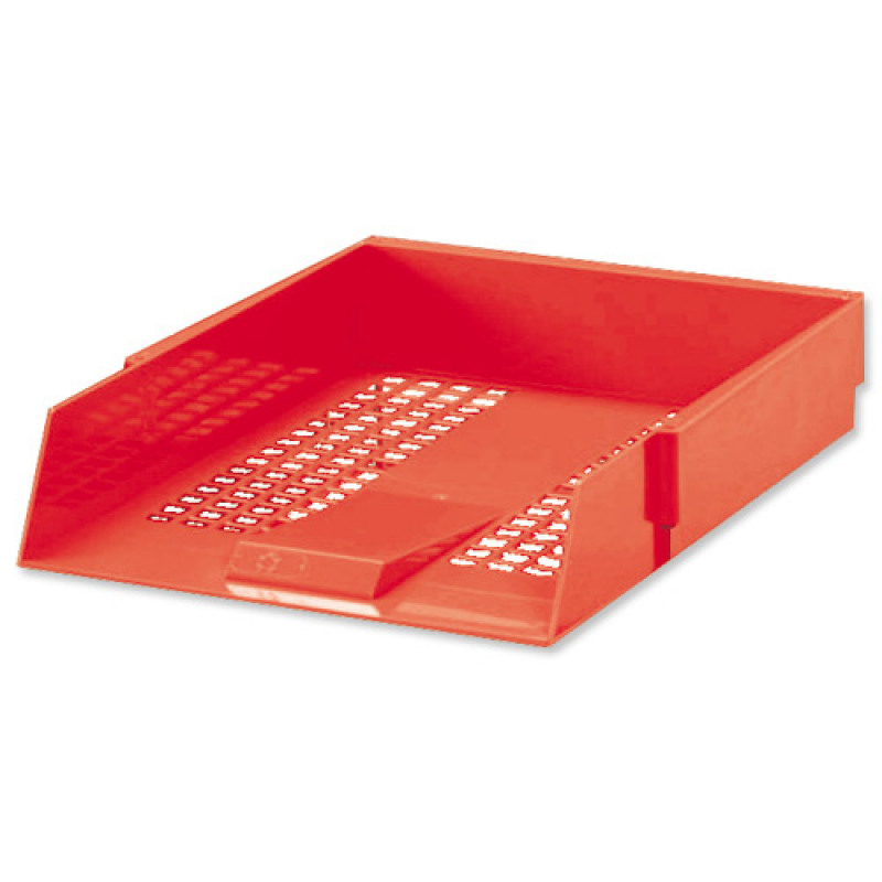 5+Star+Office+Letter+Tray+High-impact+Polystyrene+Foolscap+Red
