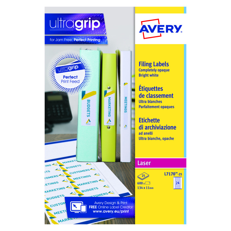 Avery+Laser+Eurofolio+Label+134x11mm+White+%28Pack+of+600%29+L7170-25