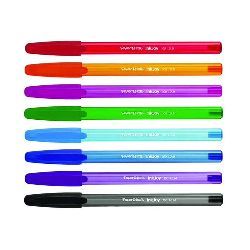 PaperMate+Inkjoy+100+Stick+Ballpoint+Pen+Assorted+%28Pack+of+8%29+1927074