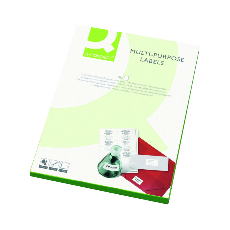 Q-Connect+Multipurpose+Labels+38.1x21.2mm+65+Per+Sheet+White+%286500+Pack%29+KF01130