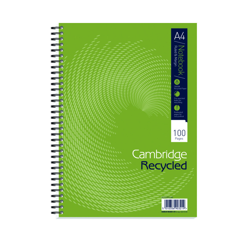 Cambridge+Ruled+Recycled+Wirebound+Notebook+100+Pages+A4+%28Pack+of+5%29+400020196