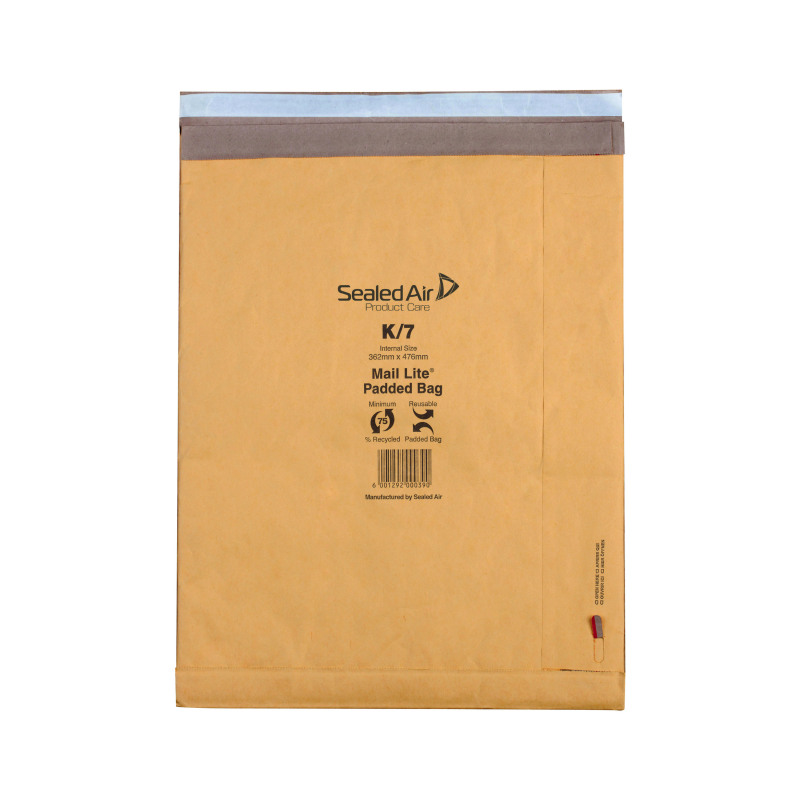 Sealed+Air+Padded+Postal+Bag+K7+365x476mm+Gold+%28Pack+of+50%29+100943514