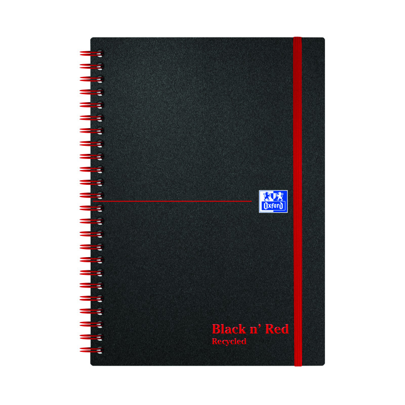 Black+n%26apos%3B+Red+Wirebound+Recycled+Polypropylene+Notebook+140+Pages+A5+%28Pack+of+5%29+100080221