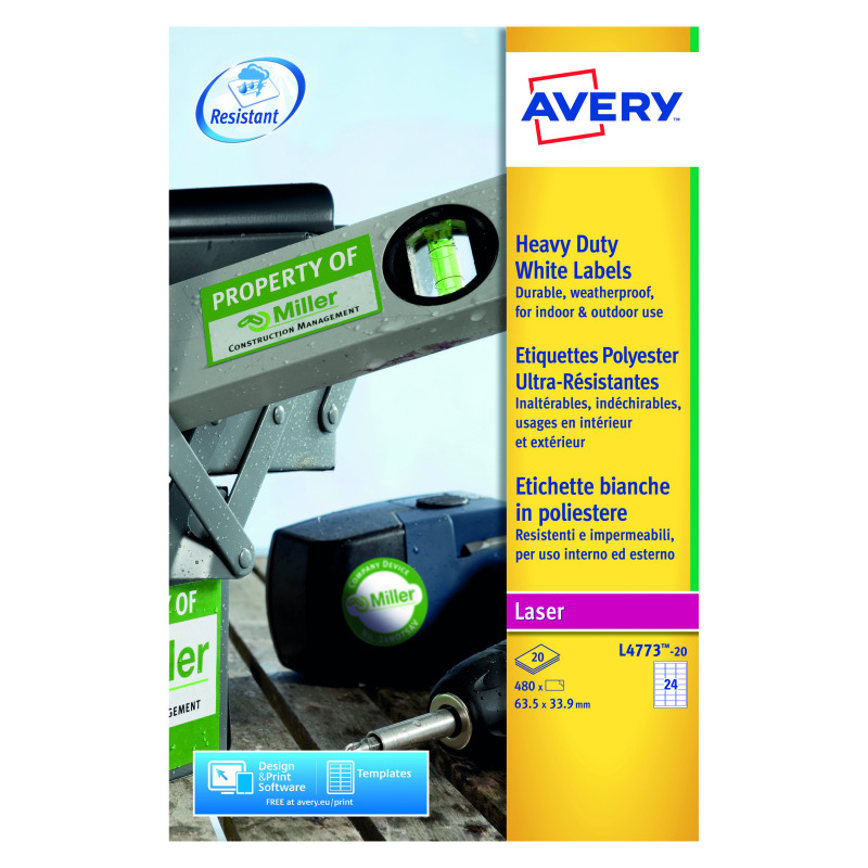 Avery+Laser+Label+Heavy+Duty+24+Per+Sheet+White+%28Pack+of+480%29+L4773-20
