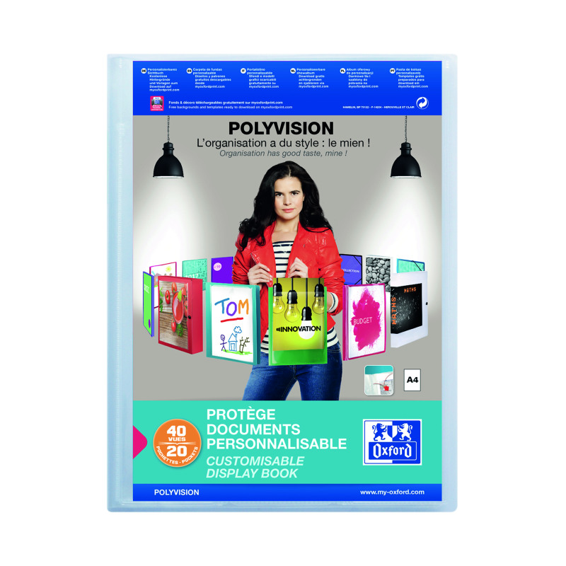 Oxford+Display+Book+20+Pocket+PP+A4+Clear+100206088