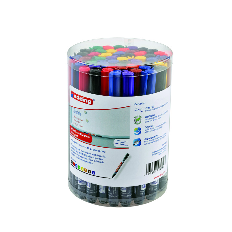 Edding+361+Drywipe+Marker+Assorted+%28Pack+of+50%29+CP+43