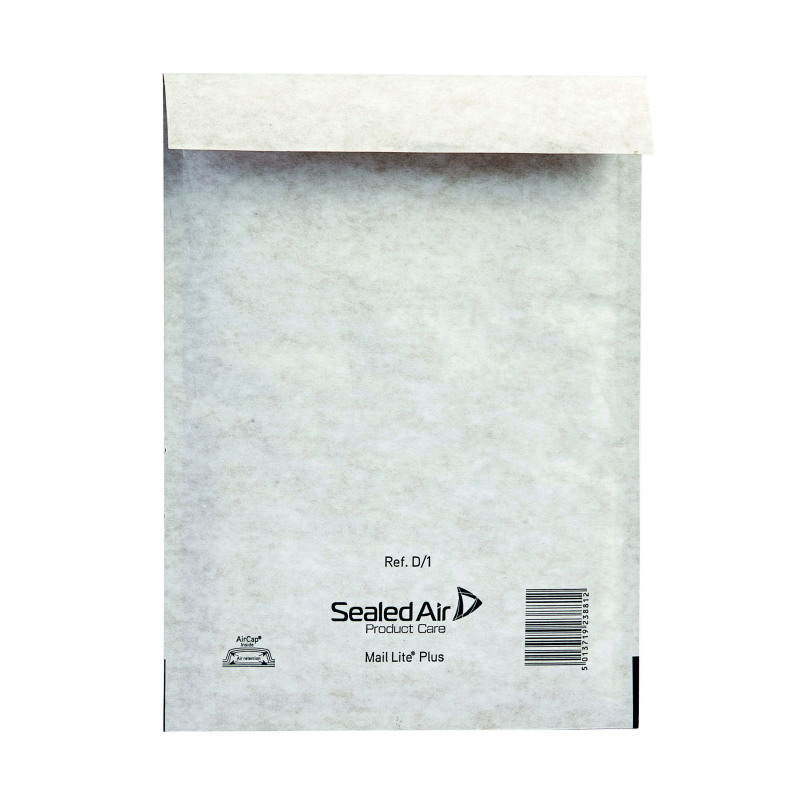 Sealed+Air+%2B+Bubble+Lined+Postal+Bag+Size+D1+180x260mm+Oyster+White+%28Pack+of+100%29+103025656