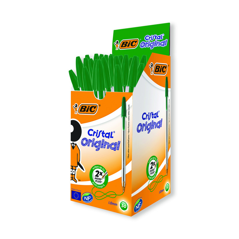 Bic+Cristal+Ballpoint+Pen+Medium+Green+%2850+Pack%29+8373629