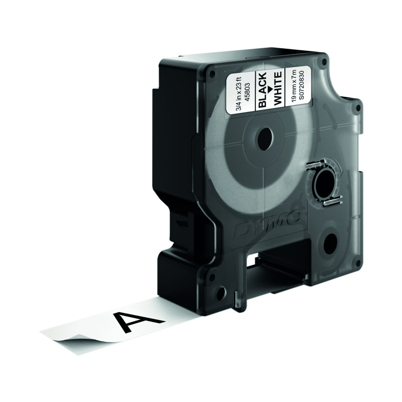 Dymo+45803+D1+LabelMaker+Tape+19mm+x+7m+Black+on+White+S0720830