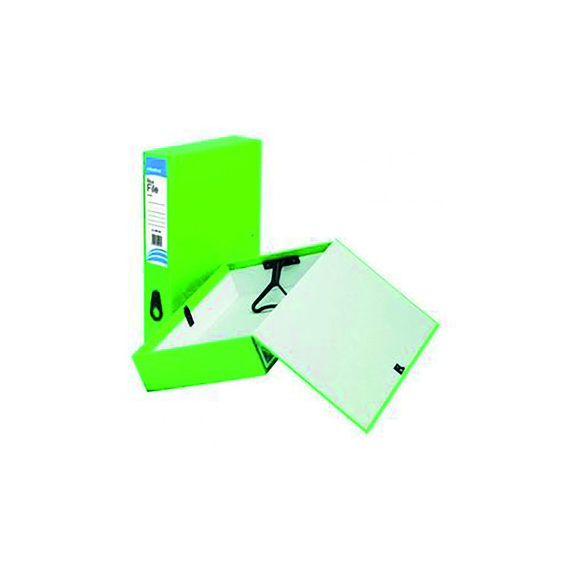 Initiative+Lockspring+Box+File+A4%2FFoolscap+70mm+Capacity+Green+%2810+Pack%29