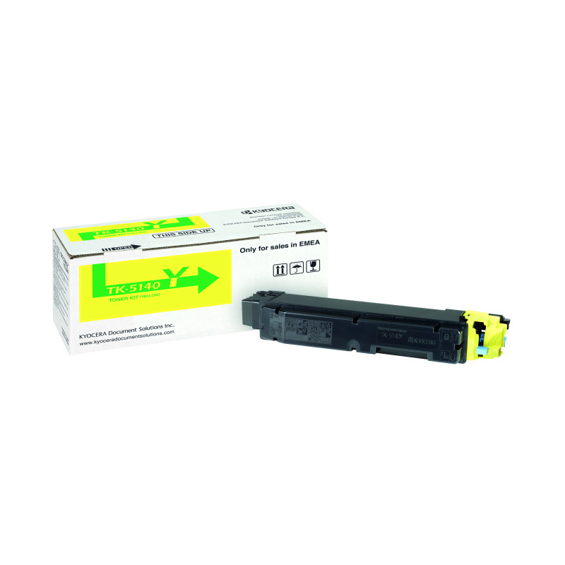Kyocera+TK5140Y+Toner+Cartridge+Yellow+TK-5140Y