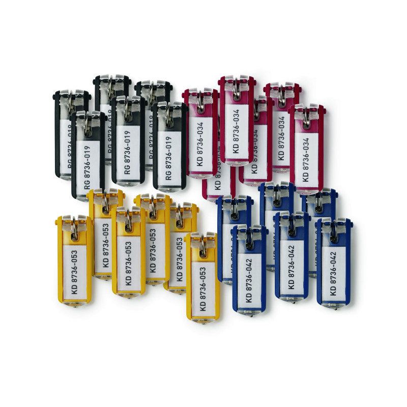 Durable+Key+Holder+Key+Clips+Assorted+Colours+%28Pack+of+24%29+194927