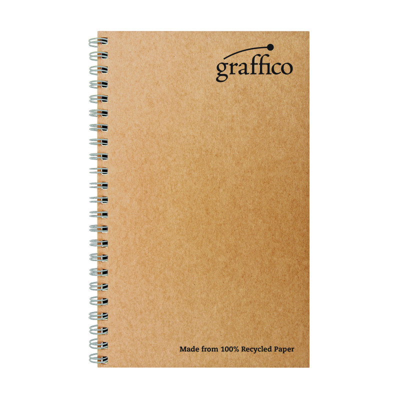 Graffico+Recycled+Wirebound+Notebook+160+Pages+A5+%28Pack+of+10%29+EN07341