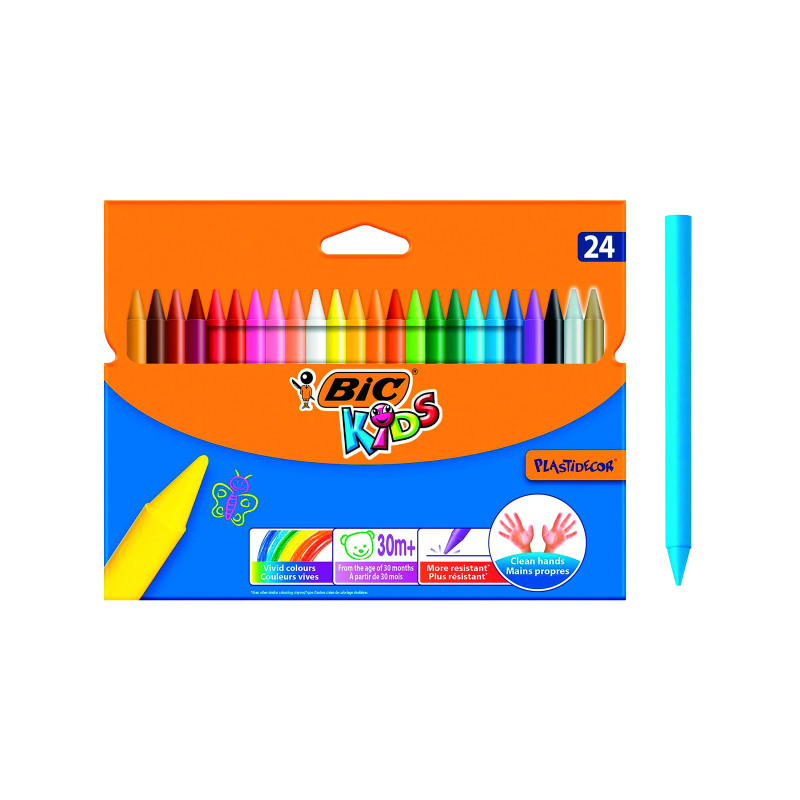 Bic+Plastidecor+Crayons+Assorted+Pack+of+24+8297721