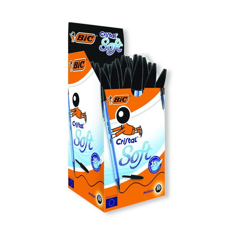 Bic+Cristal+Soft+Ballpoint+Pen+Medium+Black+%28Pack+of+50%29+918518