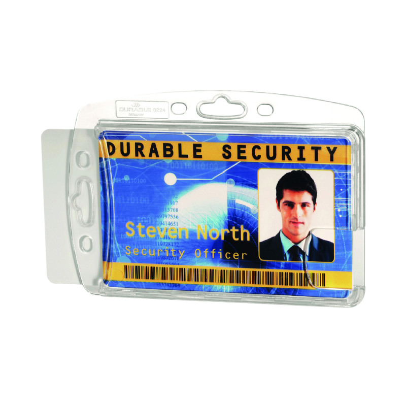Durable+Secure+Enclosed+2+Card+Security+Pass+ID+Holder+54x87mm+Clear+%28Pack+of+10%29+892419