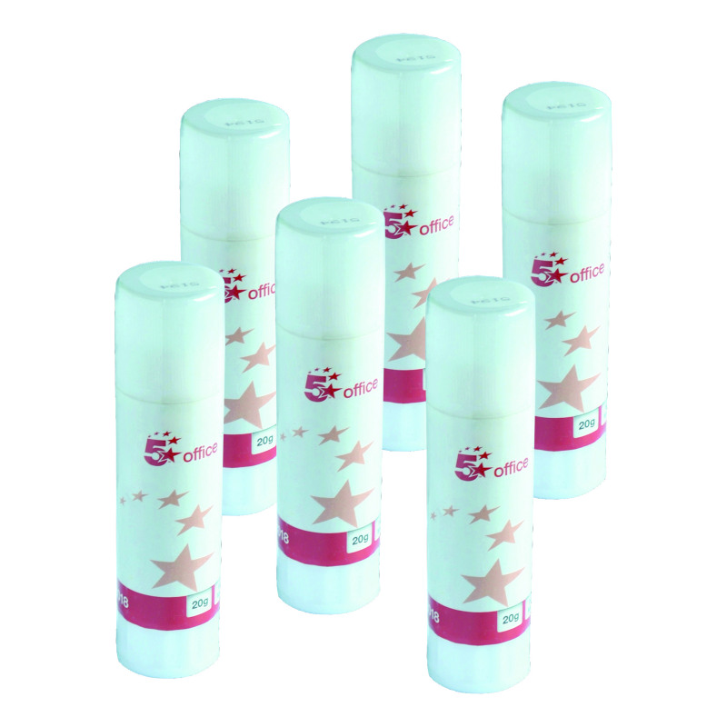 5+Star+Office+Glue+Stick+Solid+Washable+Non-toxic+Medium+20g+%28Pack+of+6%29