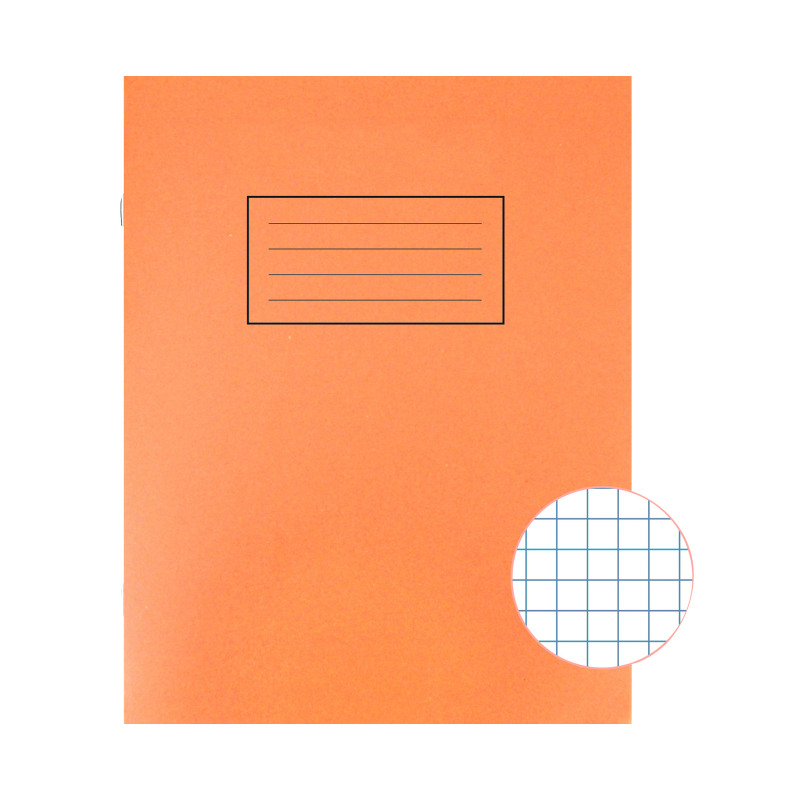 Silvine+Exercise+Book+5mm+Squares+229x178mm+Orange+%28Pack+of+10%29+EX105