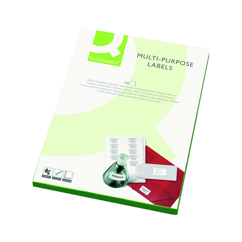 Q-Connect+Multipurpose+Labels+63.5x38mm+21+Per+Sheet+White+%282100+Pack%29+KF26051