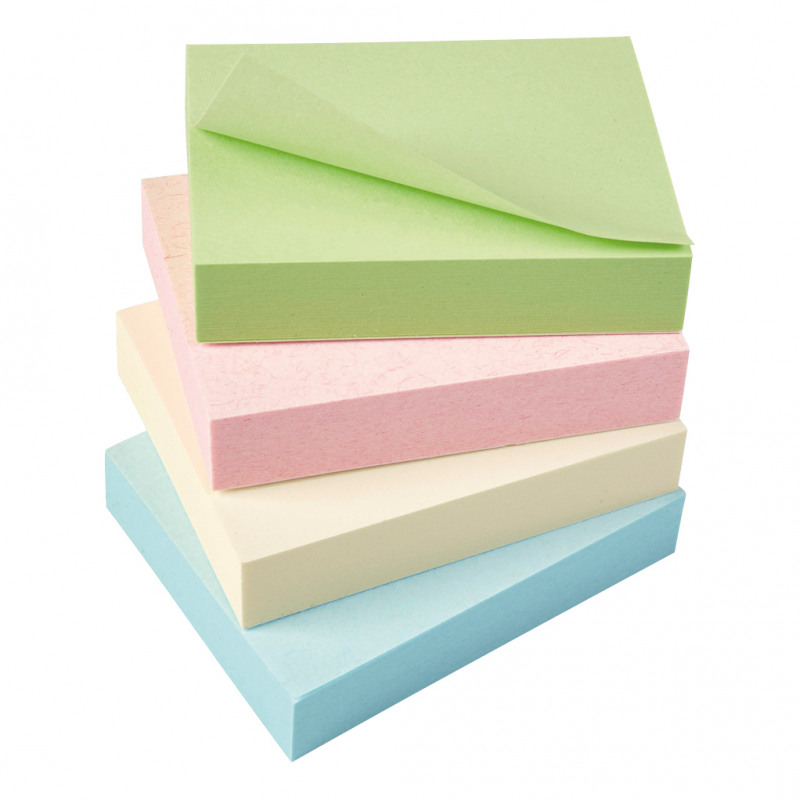 5+Star+Recycled+Sticky+Notes+Removable+Pastel+38x51mm+%28Pack+of+12%29+938180
