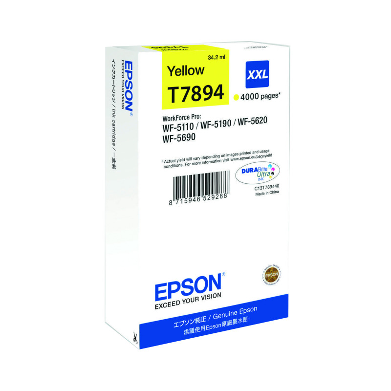 Epson+T7894+DURABrite+Ultra+Ink+Cartridge+Extra+High+Yield+Yellow+C13T789440
