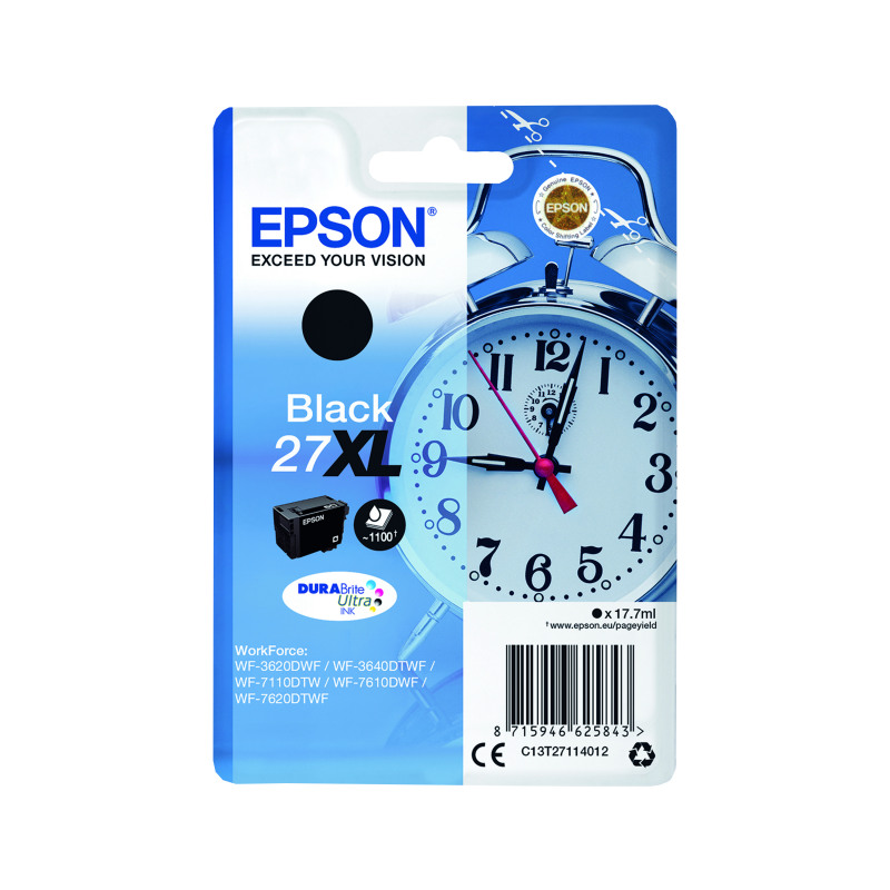 Epson+27XL+Alarm+Clock+DURABrite+Ultra+Ink+Cartridge+High+Yield+Black+C13T27114012