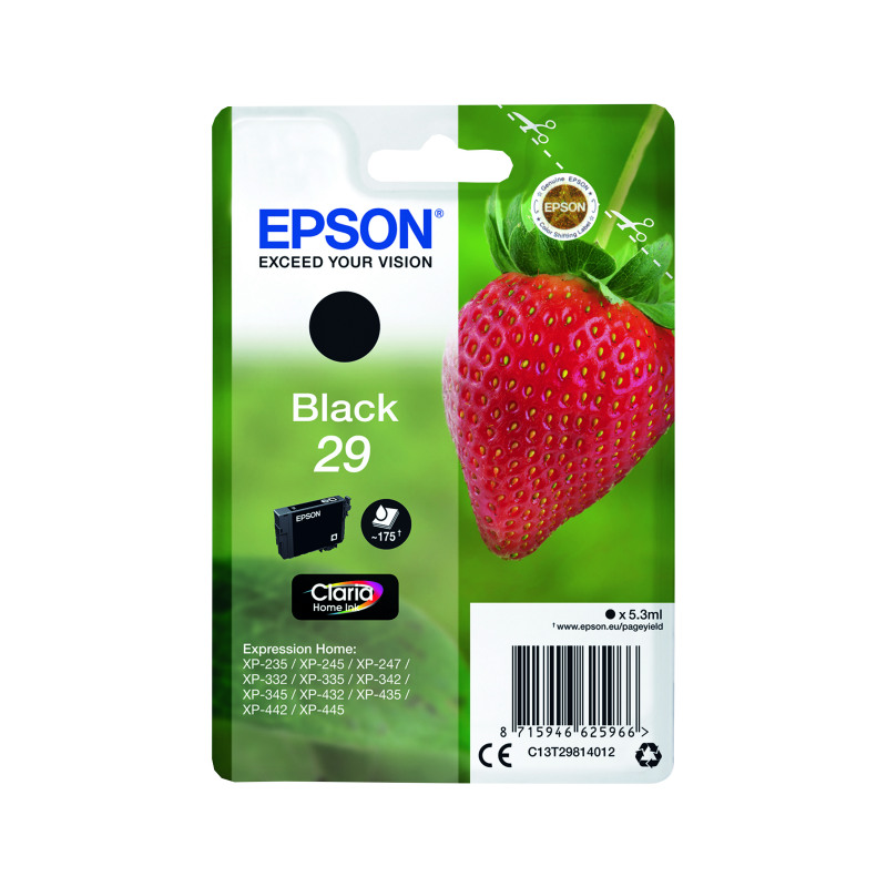 Epson+29+Strawberry+Claria+Home+Ink+Cartridge+Black+C13T29814012