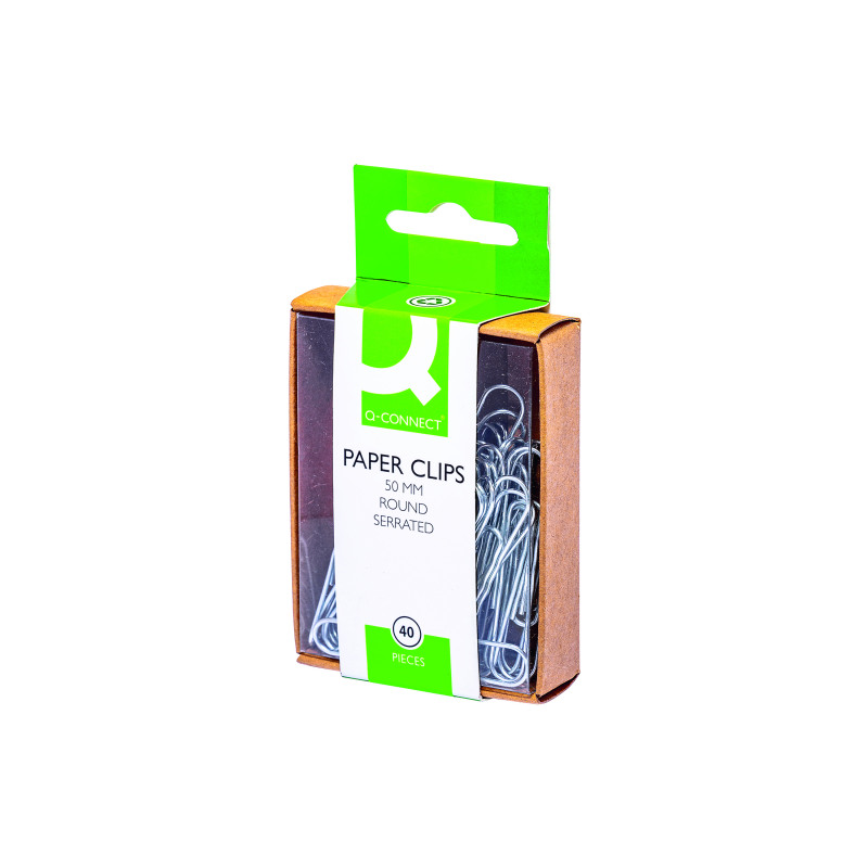 Q-Connect+Paperclips+Serrated+50mm+10x40+%28Pack+of+400%29+KF02025Q