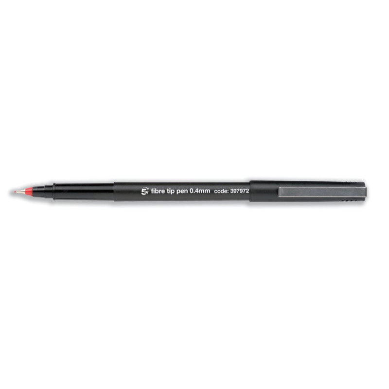 5+Star+Office+Fibre+Tip+Pen+Medium+0.7mm+Tip+0.4mm+Line+Red+%28Pack+of+12%29