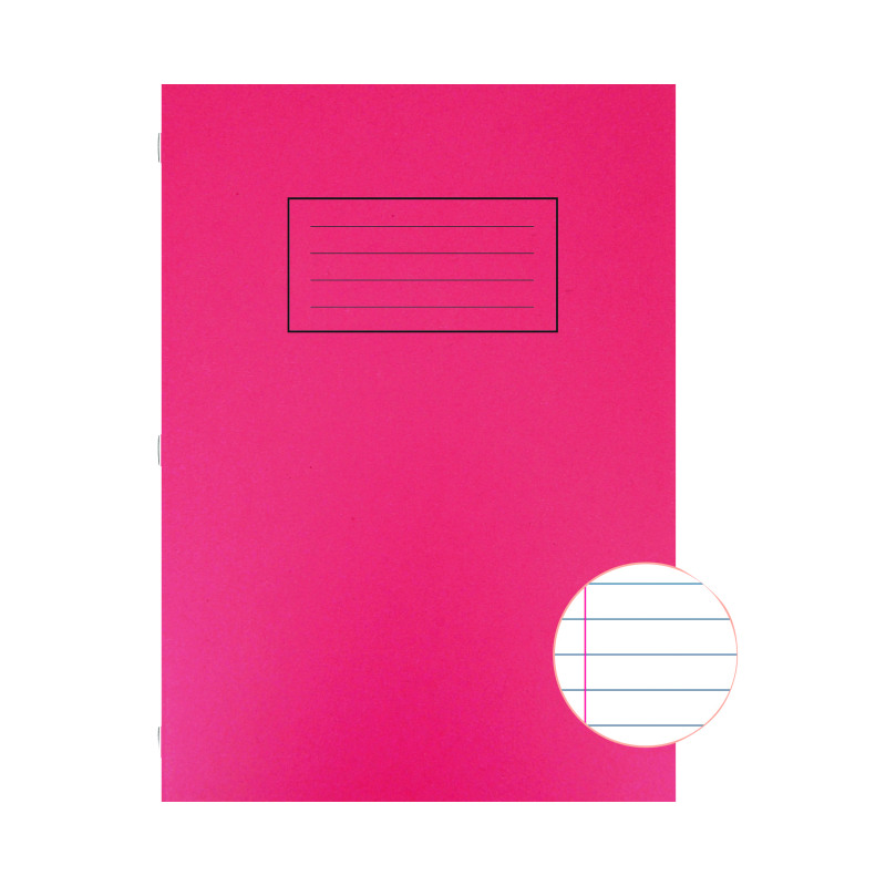 Silvine+Exercise+Book+A4+Ruled+with+Margin+Red+%2810+Pack%29+EX107