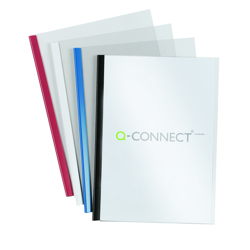 Q-Connect+Black+A4+5mm+Slide+Binder+and+Cover+Set+%28Pack+of+100%29+KF01940