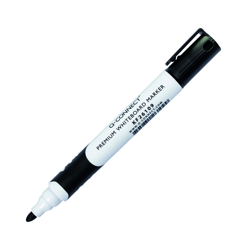 Q-Connect+Premium+Whiteboard+Marker+Bullet+Tip+Black+%28Pack+of+10%29+KF26109