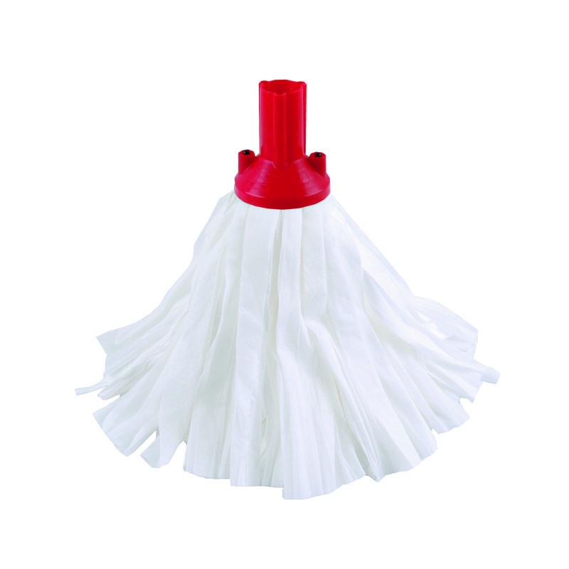 Exel+Big+White+Mop+Head+Red+%28Pack+of+10%29+102199R