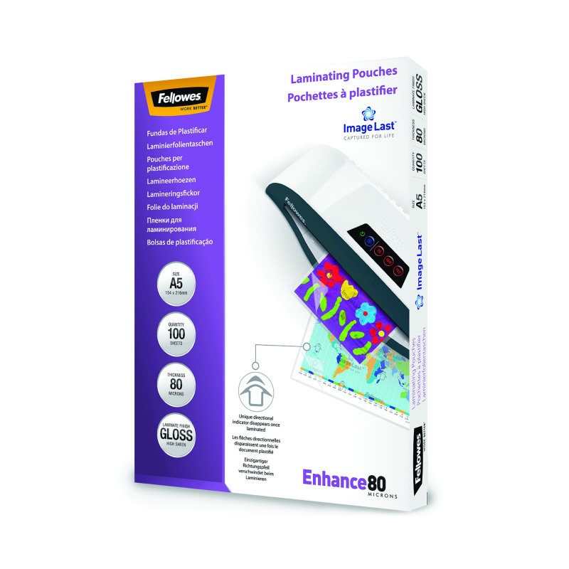 Fellowes+ImageLast+Laminating+Pouch+A5+160+Micron+Total+Thickness+Gloss+%28Pack+of+100%29+5306002