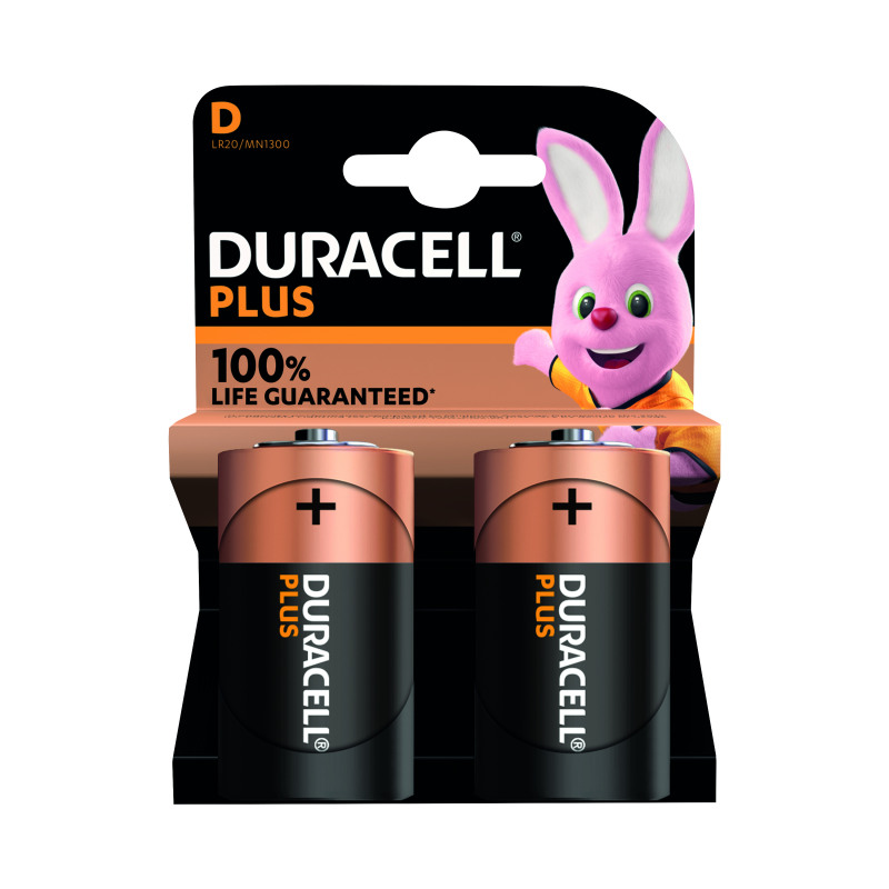 Duracell+Plus+D+Battery+Alkaline+100%25+Life+%28Pack+of+2%29+5009816